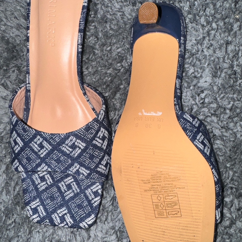 Denim kitten heel